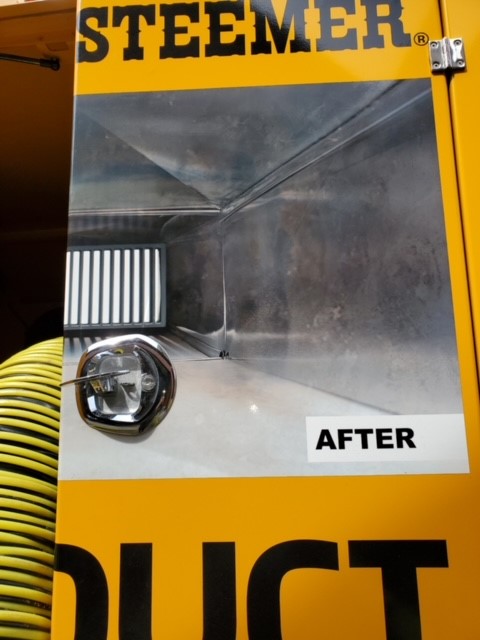 The After Image of an Air Duct Cleaning Before and After Printed on a Stanley Steemer Truck in Little Rock, AR