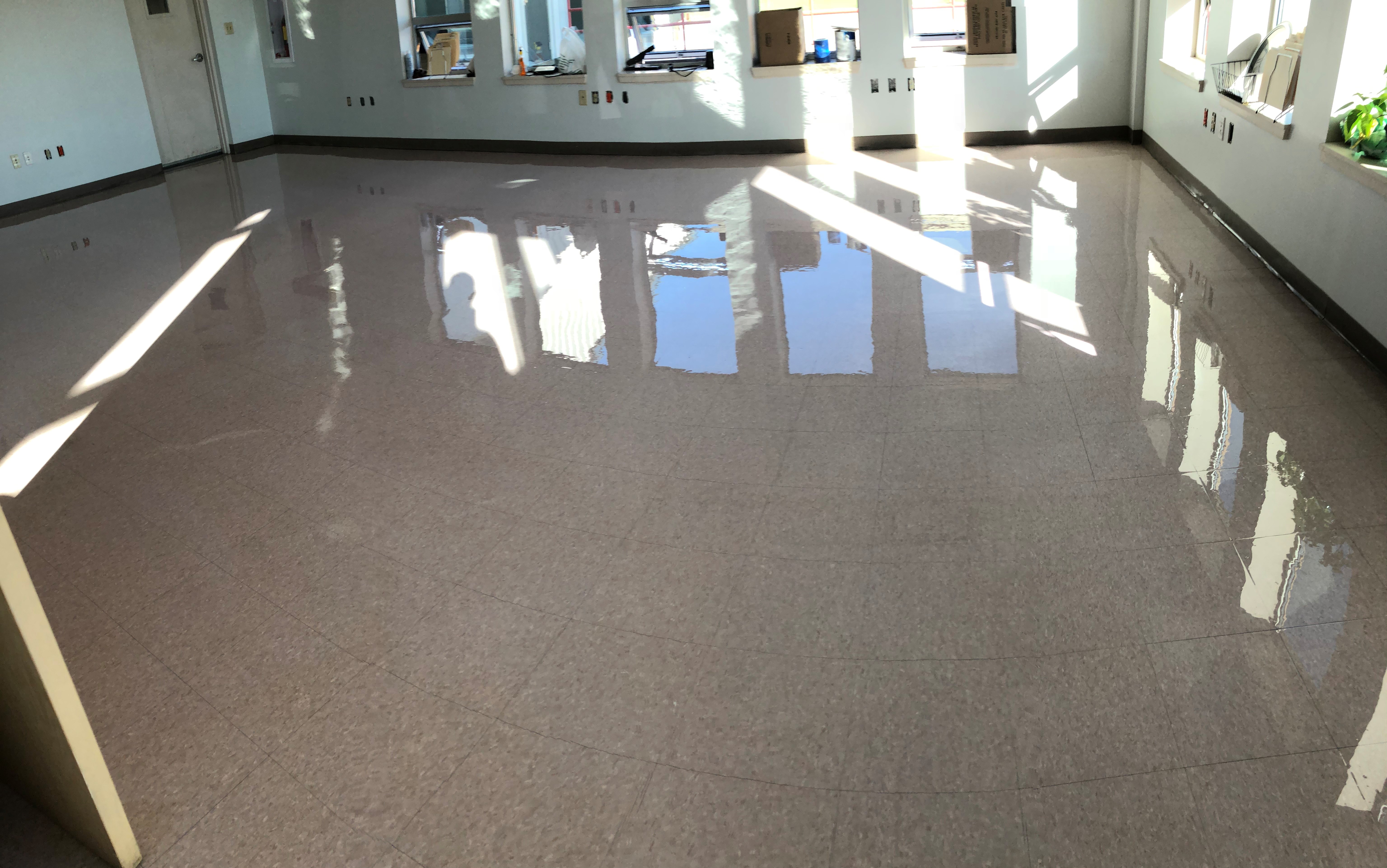 VCT floors after refinish