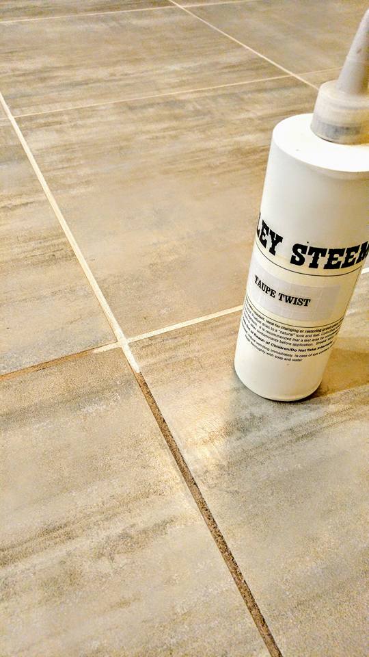 Grout color sealant restoring tile floors in Quincy