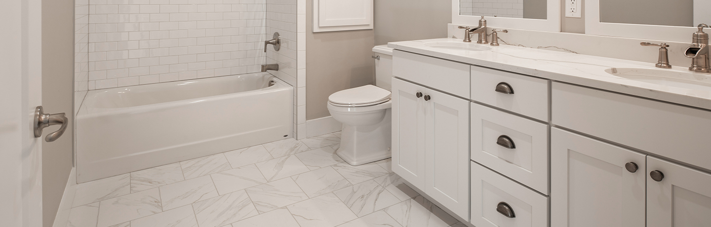 Clean tile in bathroom