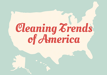 Map of USA that reads "Cleaning Trends of America"